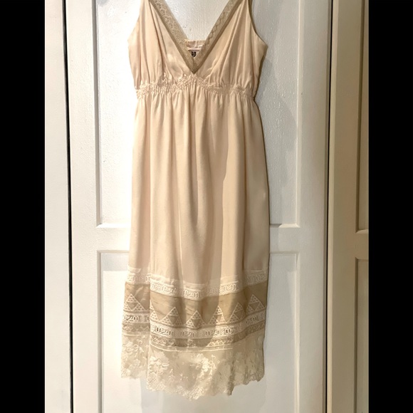๐ 2X HP ๐ Twelfth Street By Cynthia Vincent 100% Ivory Silk Dress - Picture 8 of 8